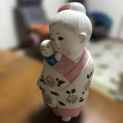 伝統工芸品 素焼き 陶器製 博多人形 子供(わらべ) ペア 昭和レトロ
