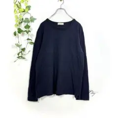 バックナンバー ボーダー 長袖 カットソー XL ネイビー バイカラー コットン