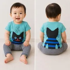 【美品】next　ネクスト　ストライプパンツ 3-6Mのサムネイル
