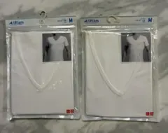 ユニクロ エアリズム メンズ VネックT 2枚セット サイズM