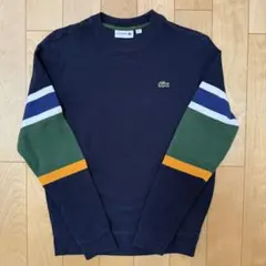 ラコステ LACOSTE 長袖カットソー クルーネック ワッフル ネイビー M