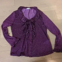 最終値下げ！ナラカミーチェ　ボウタイブラウス 長袖 ドット柄 水玉　ブラウス