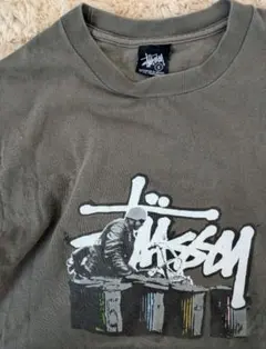 STUSSY ショーンロゴ DJ プリント Tシャツ M 赤 00s ゆるだぼ - メルカリ