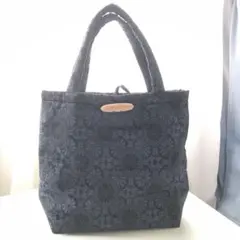 【美品】大島紬リメイク　ハンドメイド　トートバック　ファスナーポケット