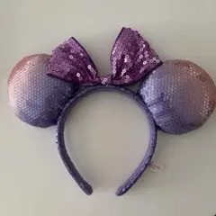 ディズニー　カチューシャ　ミニー　スパンコール (パープル)