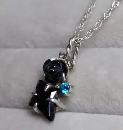 オニキスとロンドンブルートパーズのネックレス 【シルバー925】