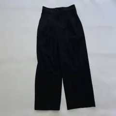 GUブラック ワイドパンツ プリーツ入り