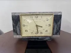 希少/アンティーク】大理石 置時計 昭和レトロ アールデコ様式 稼働 