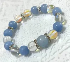 キセキ&ジェンティル様専用 大粒アクアマリンとクリスタルのパワーストーンブレス