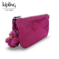 Kipling CREATIVITY S ポーチ パープル モンキーチャーム付