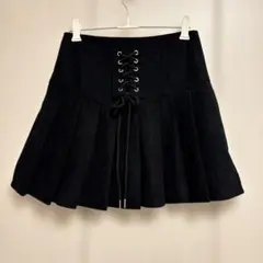 最終値下げ　インパン裏地付きレースアッププリーツミニスカート　GRL グレイル