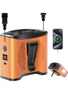 腰掛け 扇風機 強力 ベルトファン 4段階風量10000mAh大容量　5台セット