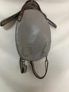 美品　本革　日本製　グレー メッシュ レザー リュック