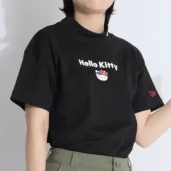 【速乾UV】キティちゃん　モックネック　半袖　ゴルフウェア　黒　 L ニューエラ 速乾UV】キティちゃん モックネック 半袖 ゴルフウェア 黒 L