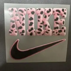 NIKE アイロンプリントシート ワッペン レオパード柄 ピンク　小