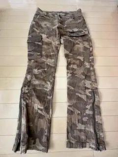 お値下げ　迷彩 カーゴパンツ サイドジッパー付き