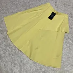 新品未使用　ザラベーシック　ひざ丈フレアスカート　イエロー　爽やか　Mサイズ