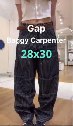 GAP スーパーバギー カーペンターデニム ストライプW29L30 - メルカリ