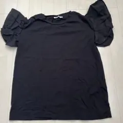 ZARA フリルスリーブ 半袖カットソー ブラックのサムネイル