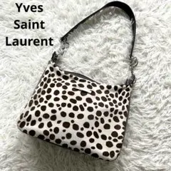 美品✨イヴサンローラン ハラコ レザー チェーン ワンショルダーバッグ 肩掛け