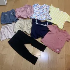 90サイズ程度まとめ売り半ズボンキュロットレギンス半袖Tシャツカットソー