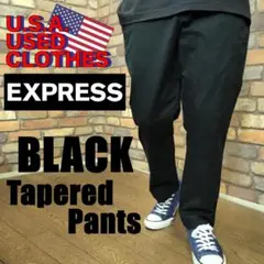 PC1-845【USA買付品 EXPRESS】良品 ブラック テーパードパンツ