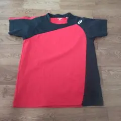 アシックスasics 半袖Tシャツ Mサイズ 赤/黒