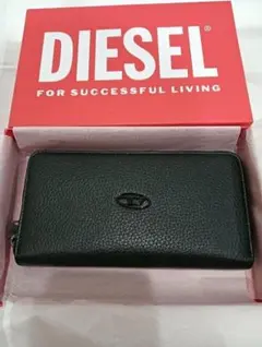 DIESEL ディーゼル ブラックレザー 長財布 Dロゴ