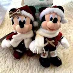 ディズニー　クリスマス　ぬいぐるみバッジ