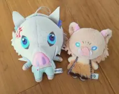 鬼滅の刃 嘴平伊之助 にとたん ぬいぐるみ プライズ 2体まとめ売り