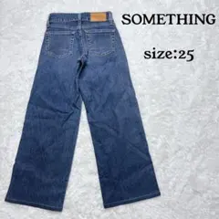 極美品✨　SOMETHING LISA セミワイドデニムパンツ　ストレッチ 25のサムネイル