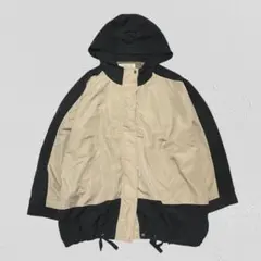 ショコラフィネローブ♡フード付きナイロンジャケット　バイカラー　ドローコード　F