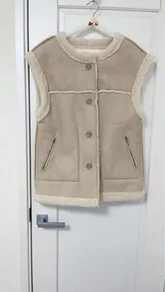 w closet リバーシブル ボアベスト 着丈約70cm