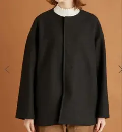ブラック ノーカラージャケット