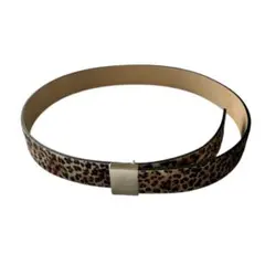 【フランス製】レオパード柄 ハラコ ベルト T80（総丈90cm）牛革