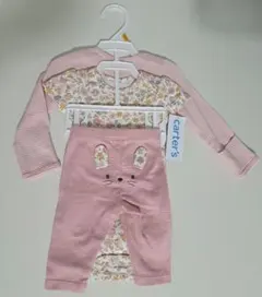 carter's タグ付き 花柄ウサギロンパース 3点セット