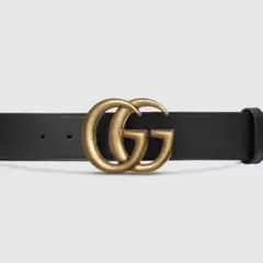 GUCCI グッチ 〔GGマーモント〕シャイニーバックルレザーベルト
