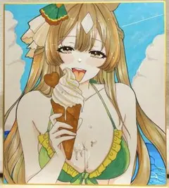 ウマ娘 ファンアート サトノダイヤモンド　大色紙　原画色紙のサムネイル