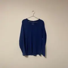 Gap Vネック 長袖 カットソー ブルー Mのサムネイル