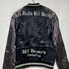 CBGB ＆ OMFUG リバーシブル スカジャン スカル 骸骨 髑髏 レア S