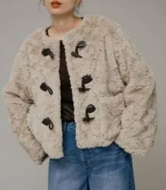 sonny label ノーカラーフェイクファーコート