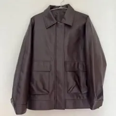GU フェイクレザーオーバーサイズジャケット