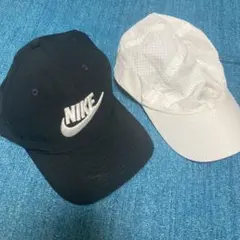NIKE キャップ 2点セット 黒 白　　　スポーツ　　陸上競技