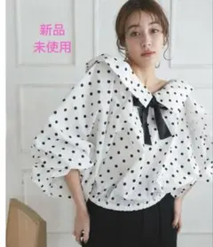 manao×Donoban リボン　ドルマン　シャツ　水玉　ドット　ブラウスのサムネイル