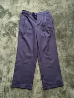 ネイビー ストレートパンツ ゴムウエスト