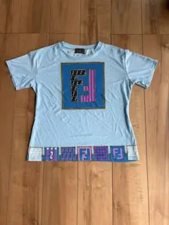 FENDI mare 半袖Tシャツ ライトブルー ロゴ　古着　ヴィンテージのサムネイル