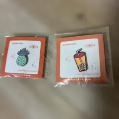 台湾雑貨 來好 LAIHAO ピンバッジ 2個セット 新品未使用 お土産