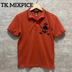 TK MIXPICE ティーケー ミクスパイス　オレンジ スカルポロシャツ S
