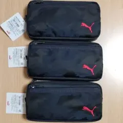 ３個 プーマ カモスクエアペンケースネイビー PM158NB PUMA クツワ