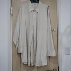 メンズ大きいサイズ　ベージュ　ワイシャツ　シャツ　長袖　古着